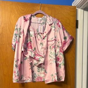 NWT Joyspun Floral Pink Pajama Set L